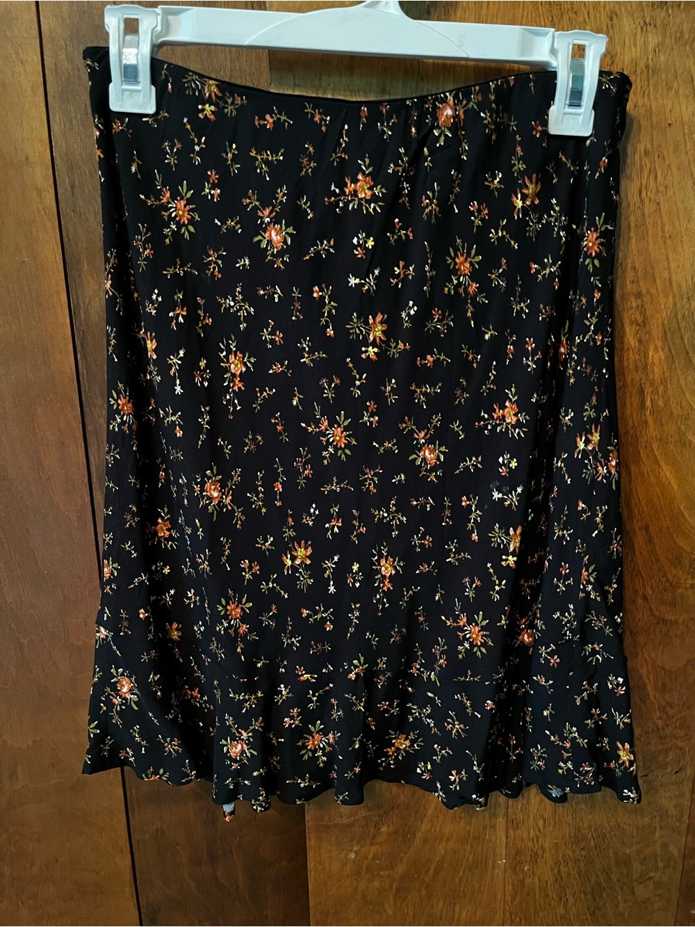 Madewell Black Floral Skirt with Floral Accents